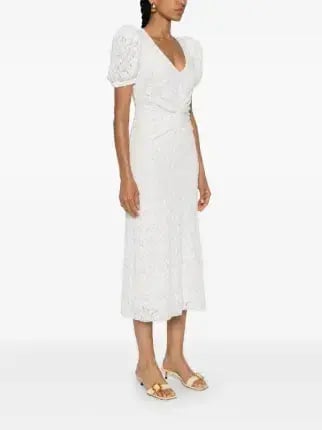 Rotate by Birger Christensen Sierina White Lace Midi Dress Size 10 photo 2
