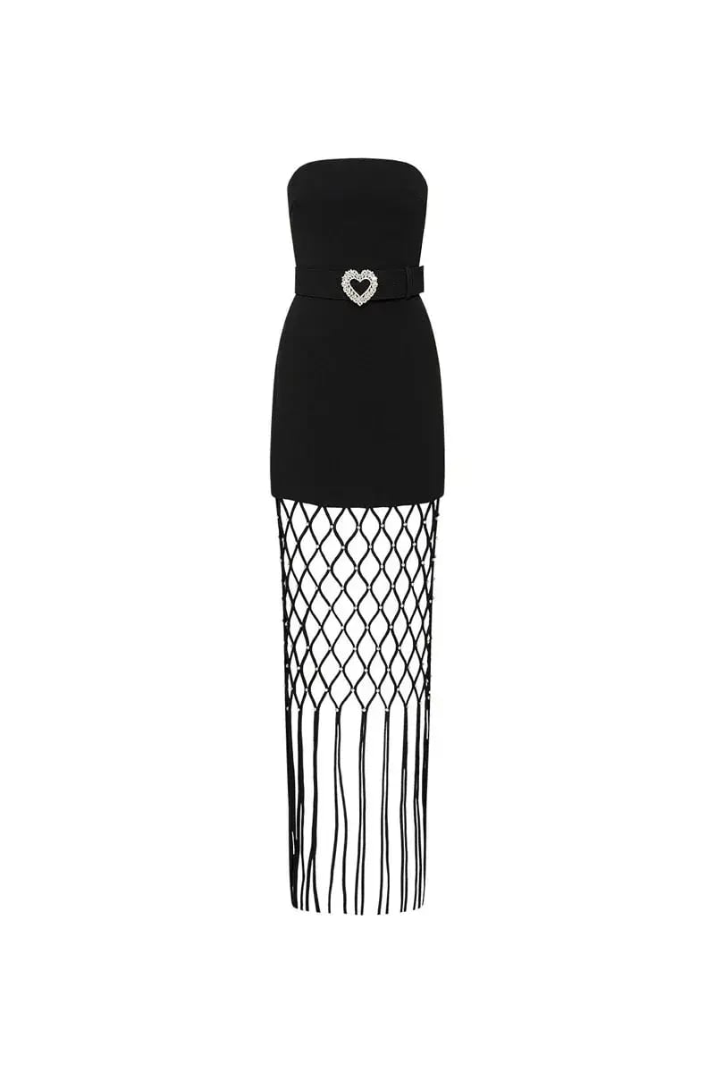 Rebecca Vallance Estelle Strapless Maxi Dress Black Size 6 photo 8
