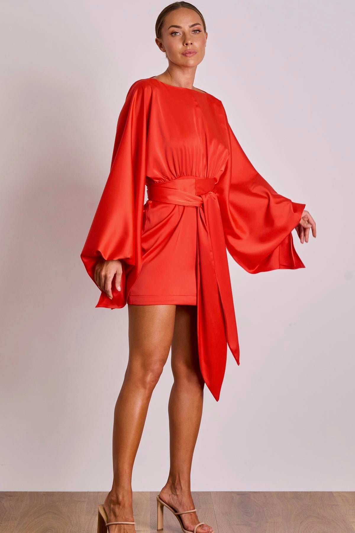 PASDUCHAS MILA DRAPE DRESS - POPPY photo 3