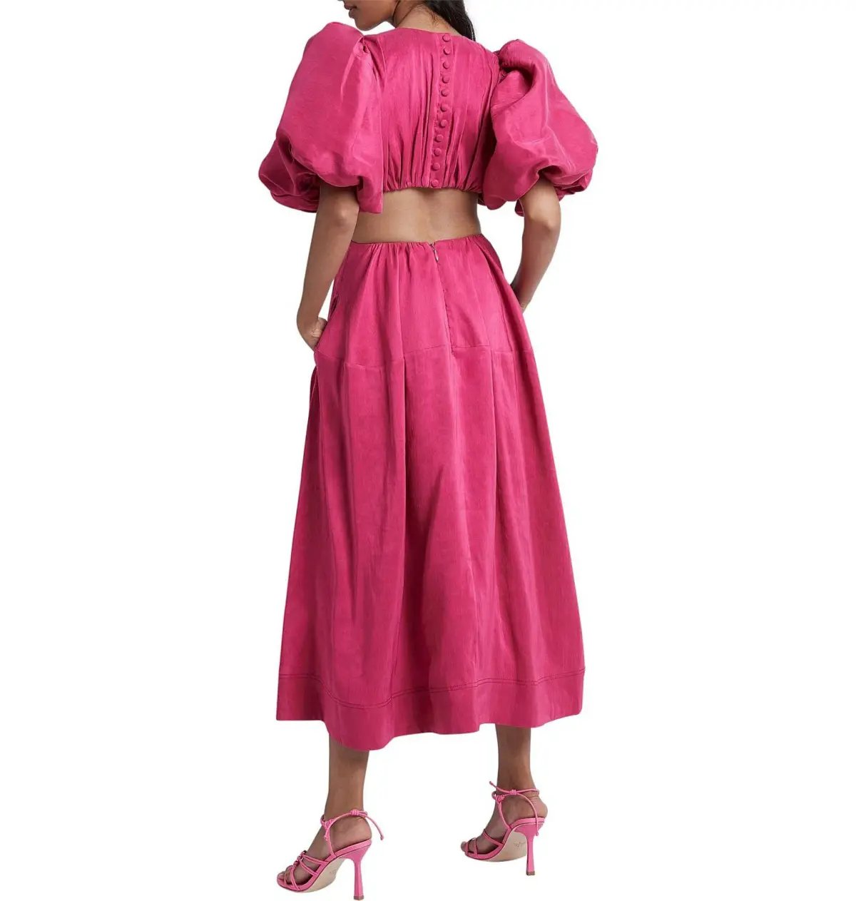 Aje Vanades Ring Cut Out Midi Dress Pink Size AU 8 photo 4