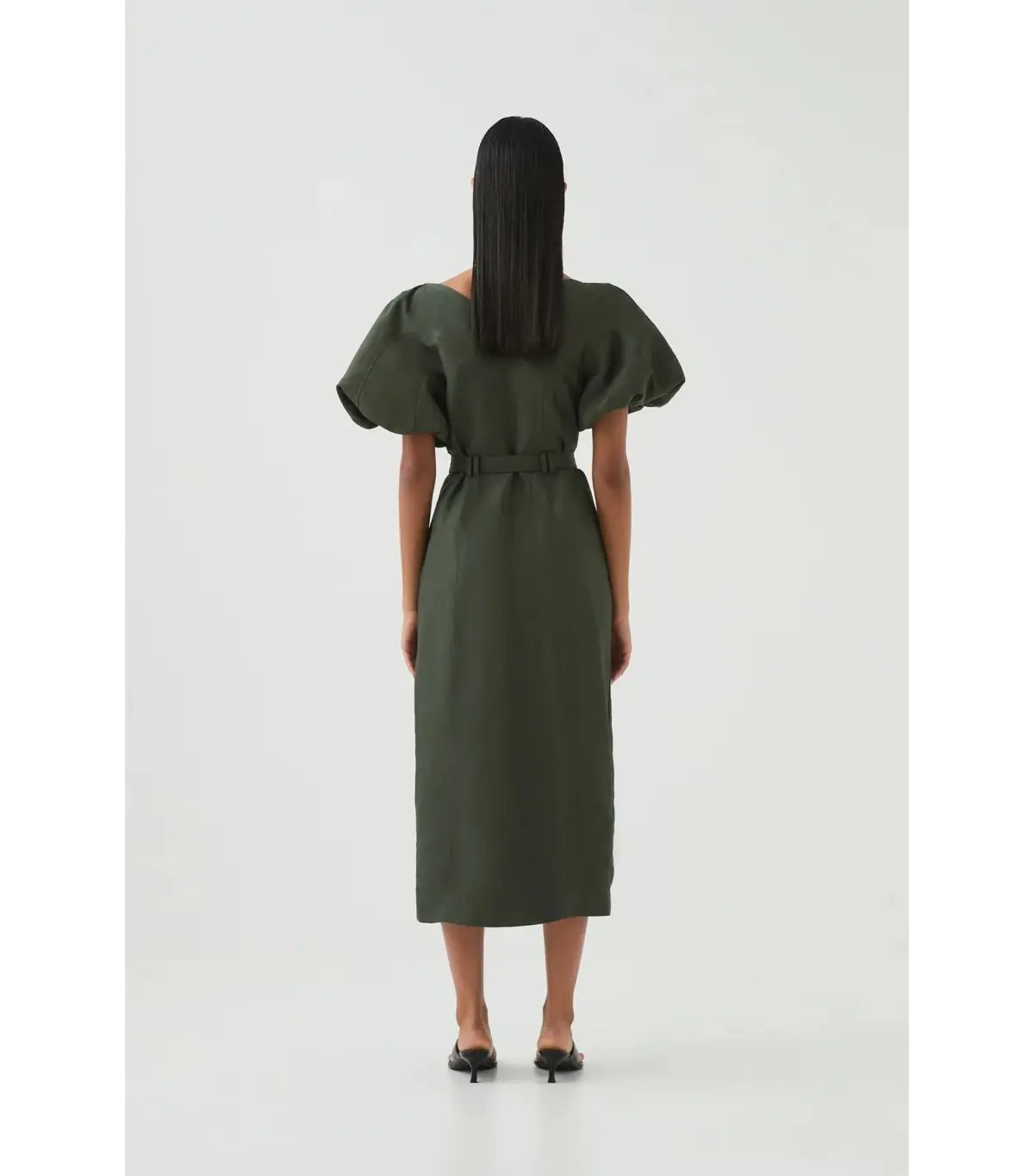 Aje Paloma Utility Midi Dress Midnight Green Size 10 photo 5