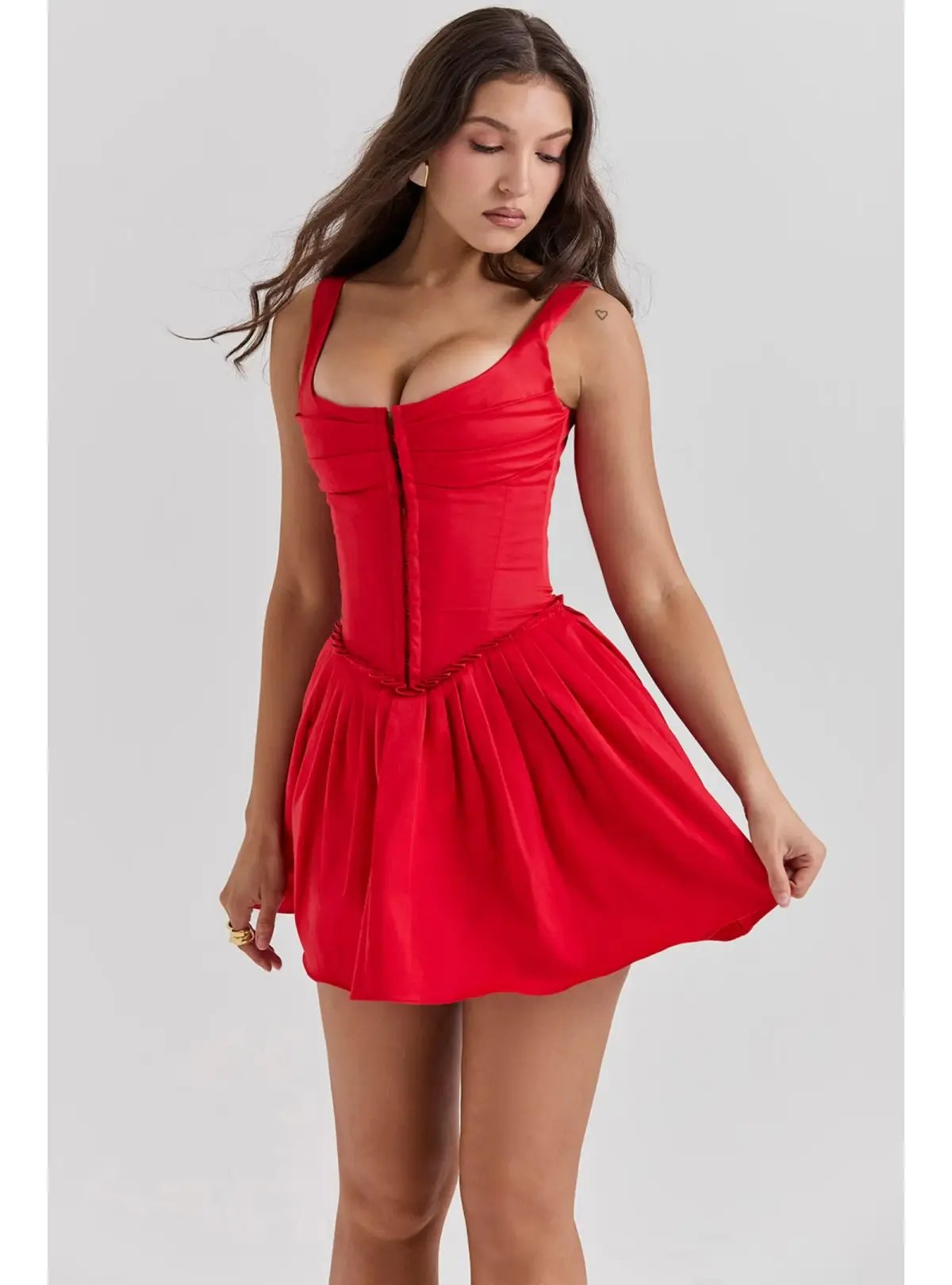 House of CB Scarlet Pleated Mini Dress Scarlet Size AU 8 photo 2