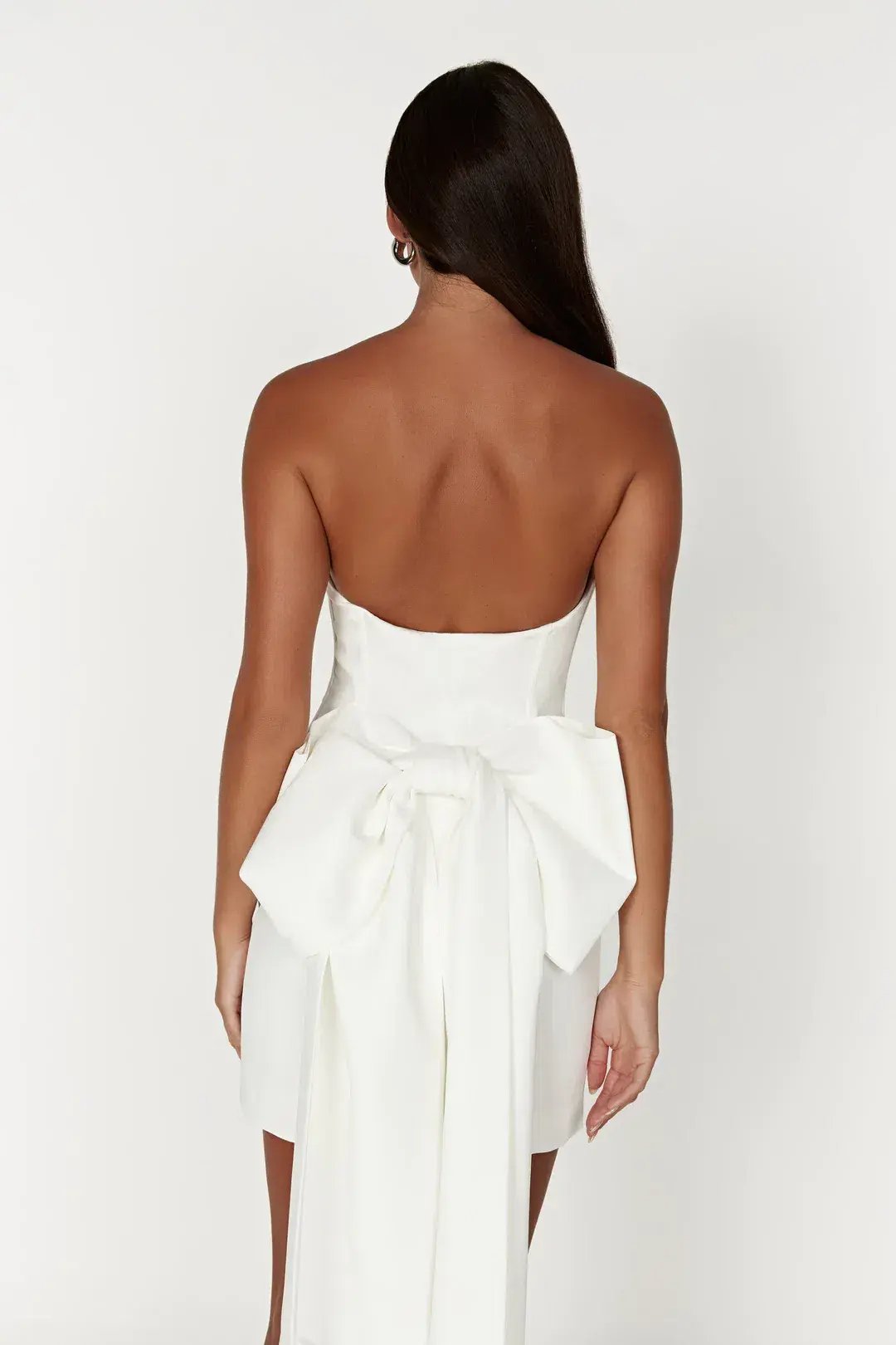 Meshki Mereith Strapless Bow Mini Dress White Size 10 photo 4