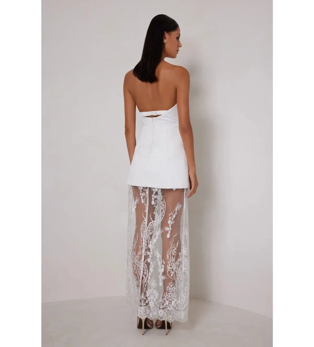 Elle Zeitoune Janice Maxi Dress White Size 6 photo 3