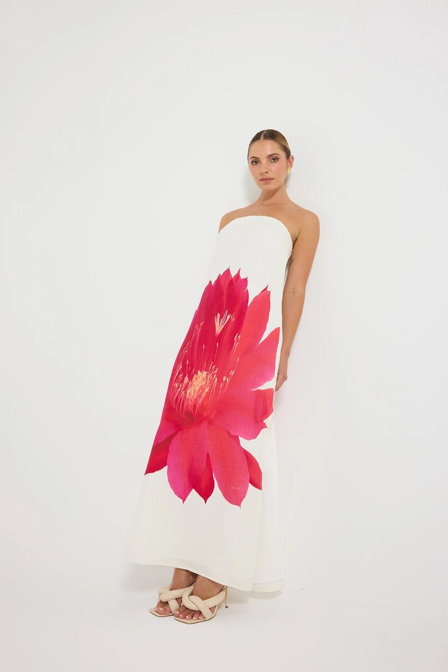 Pasduchas Aurelia Strapless Maxi Dress - Magenta Floral photo 2