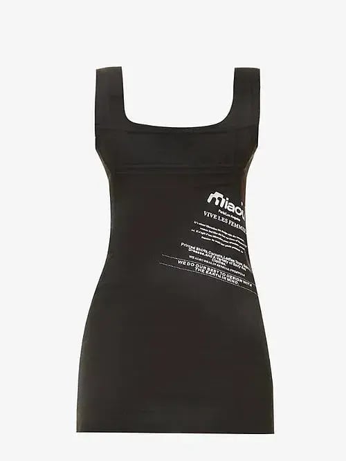 Miaou Missed Connections Dress Black Print Size 8 photo 4