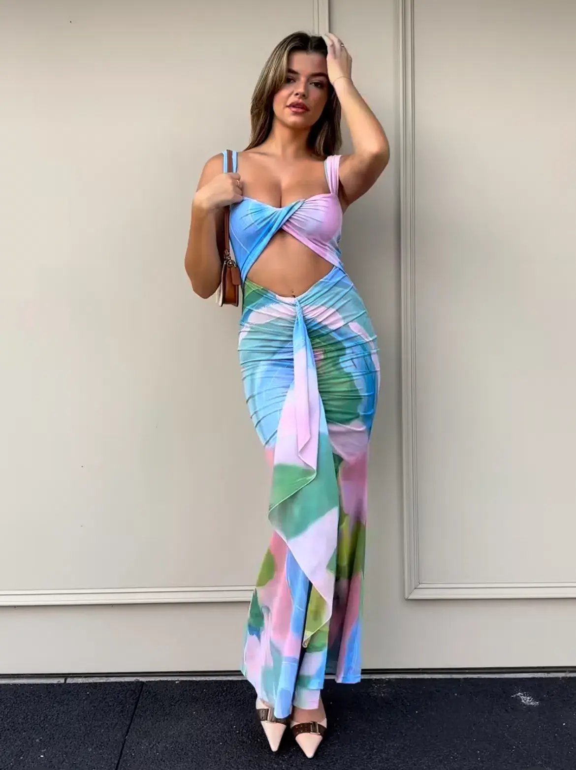 She Is Olla Imogen Midi Dress in Gaia Size 8 photo 2