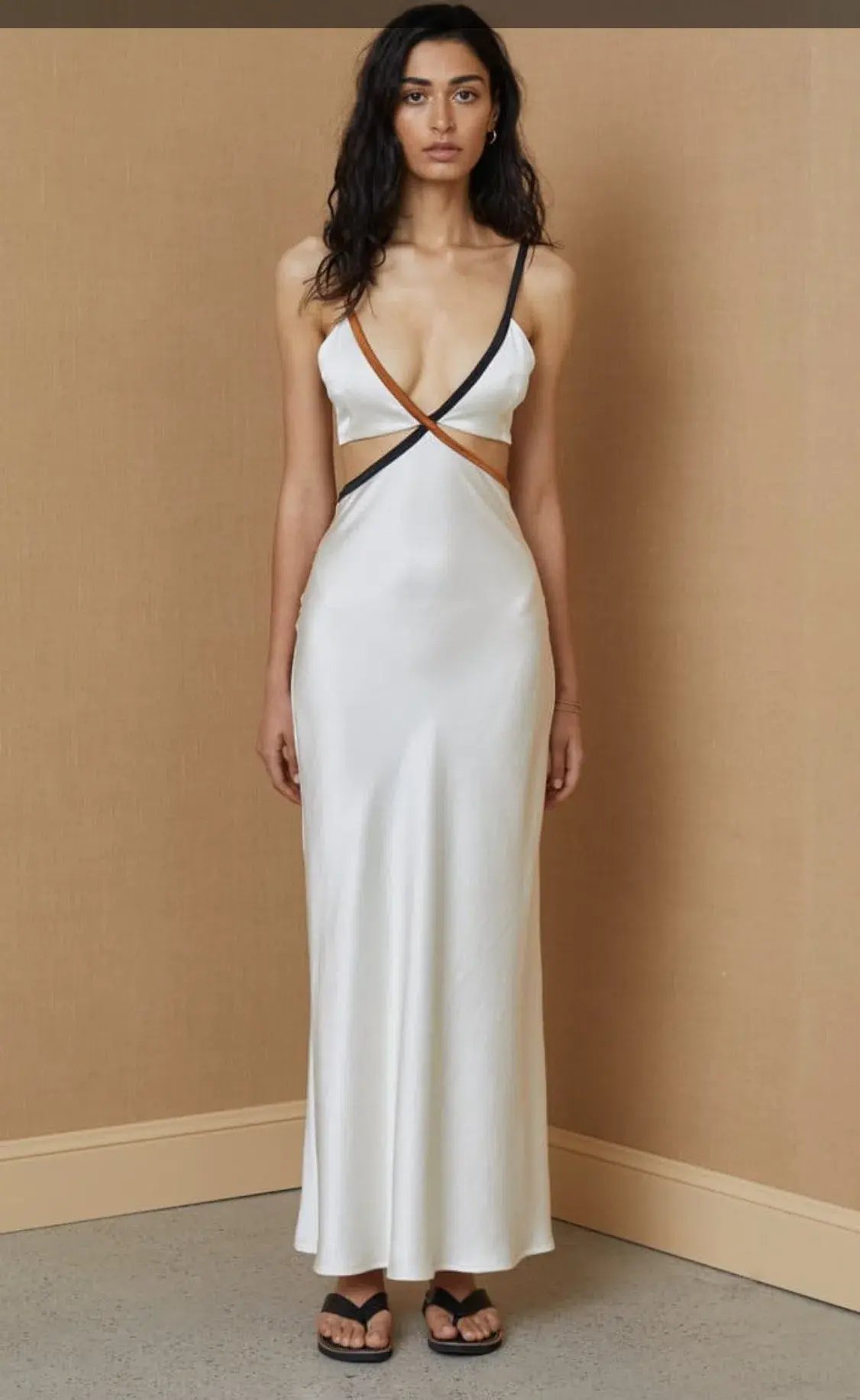 Bec And Bridge Toi Et Moi Cutout Midi  Dress Cream Size 6 photo 3