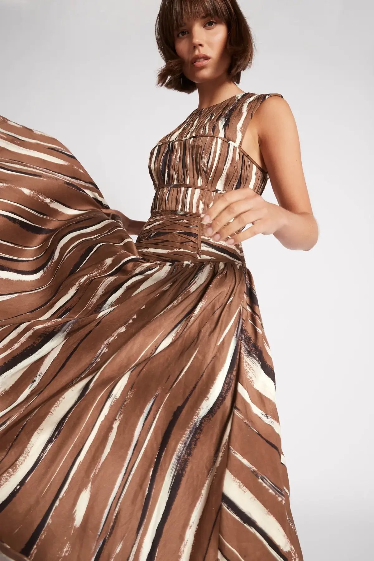 Aje Gabrielle Midi Dress Brown Size 6 / XS photo 2