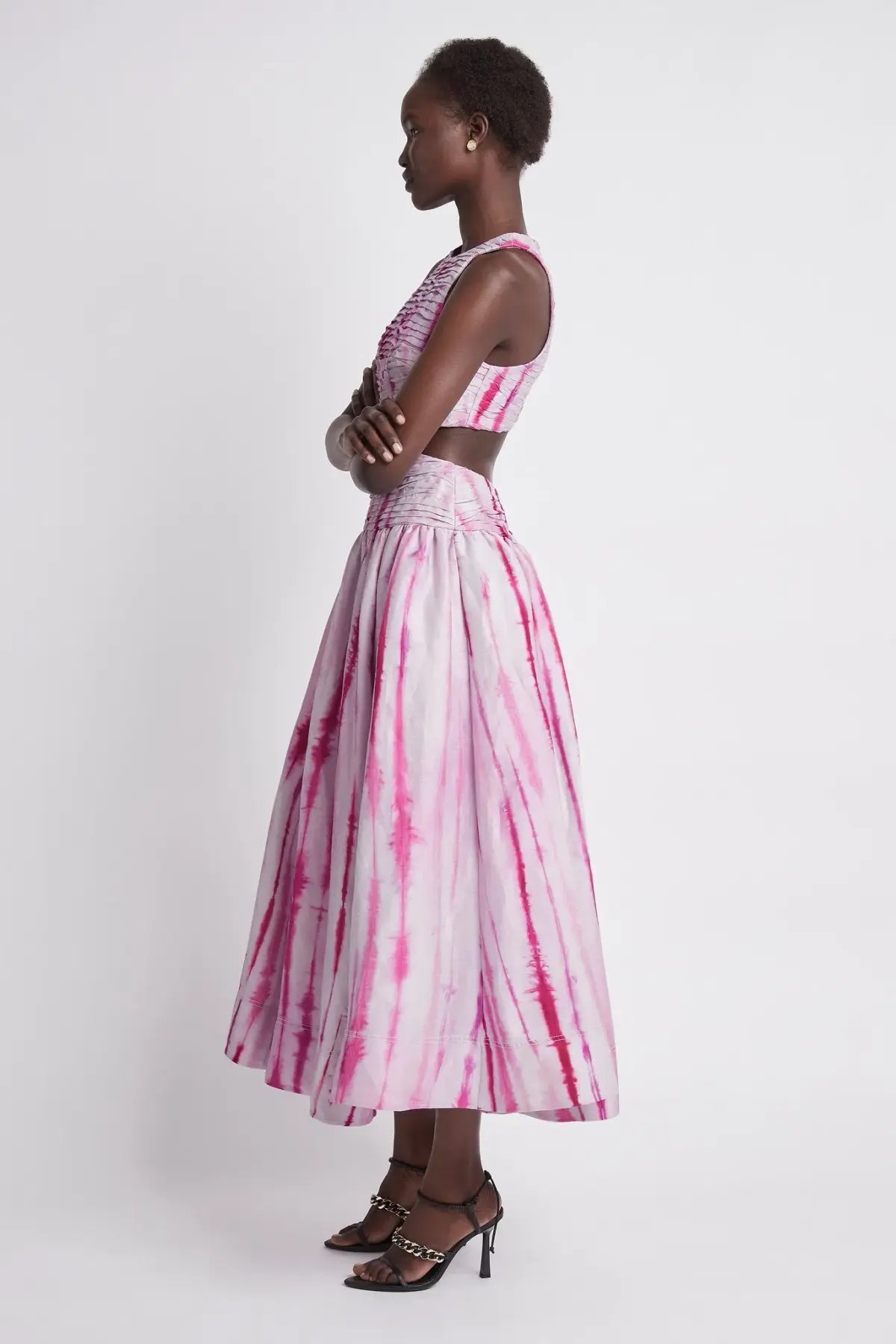 Aje Introspect Cut Out Midi Dress Pink Size 10 photo 3