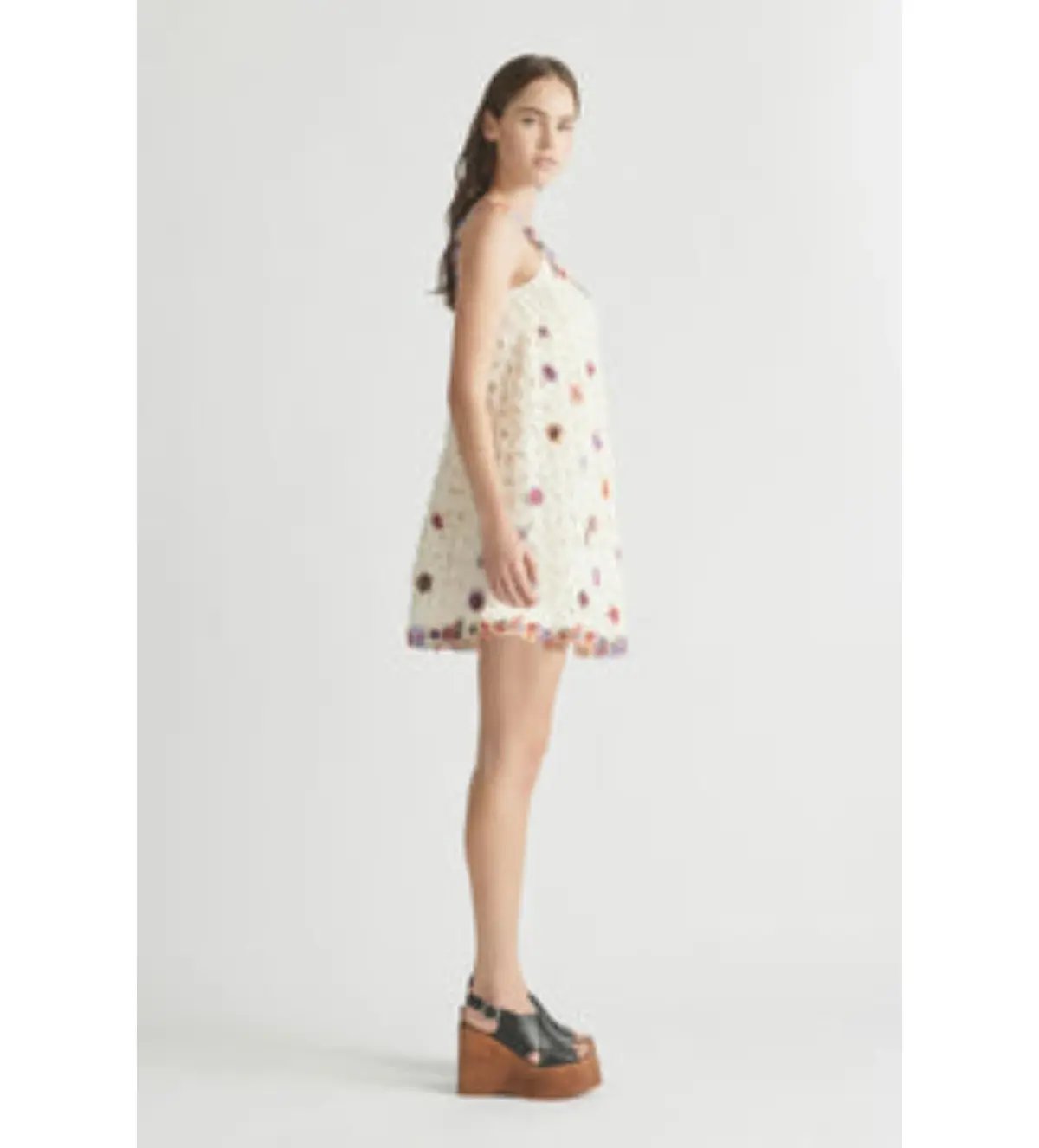 Antipodean Echo Crochet Flower Mini Dress Size AU 6 photo 2