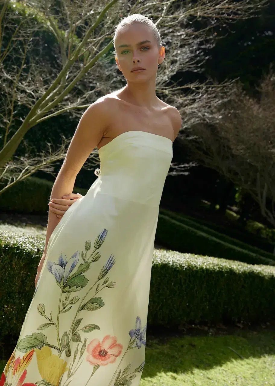 Aston Studio Lucie Dress in Buttermilk Fleur Size 10 photo 3