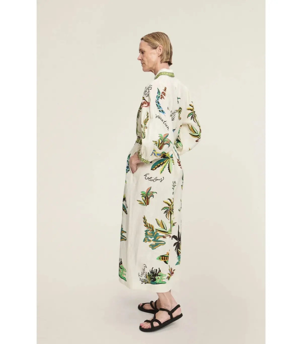 Alemais Day Dream Linen Midi Shirtdress Print Size AU 8 photo 4