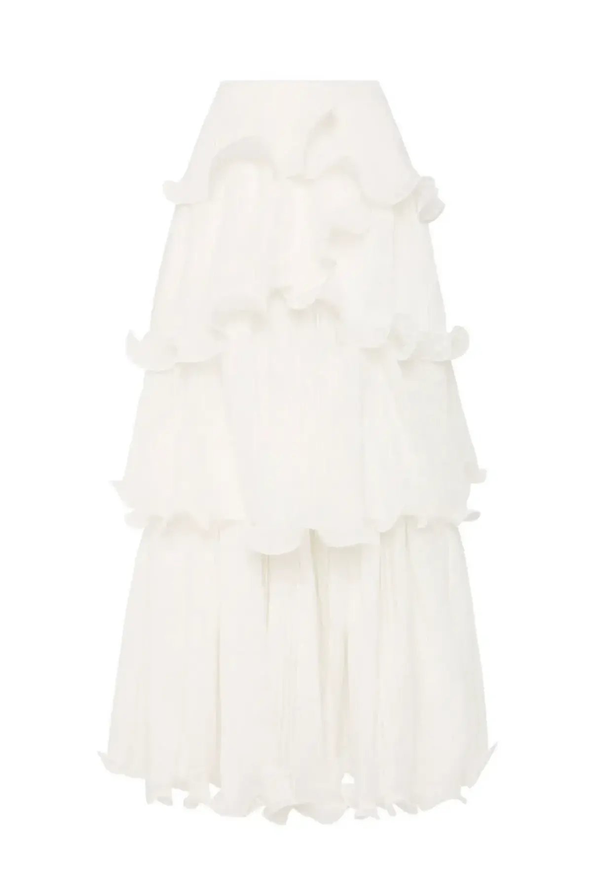 Aje Sunbeam Ruched Bustier and Cosmos Tiered Maxi Skirt Set Ivory Size 6 photo 7