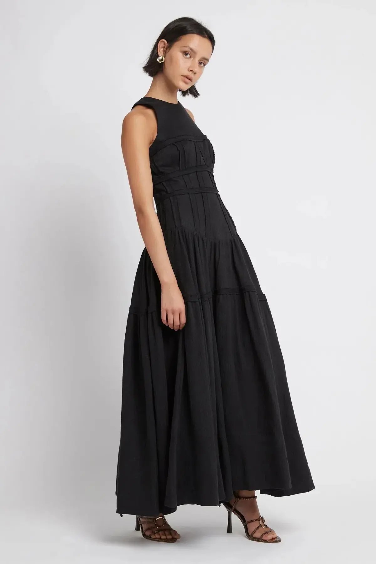 Aje Tidal Corset Midi Dress Black Size AU 6 photo 3