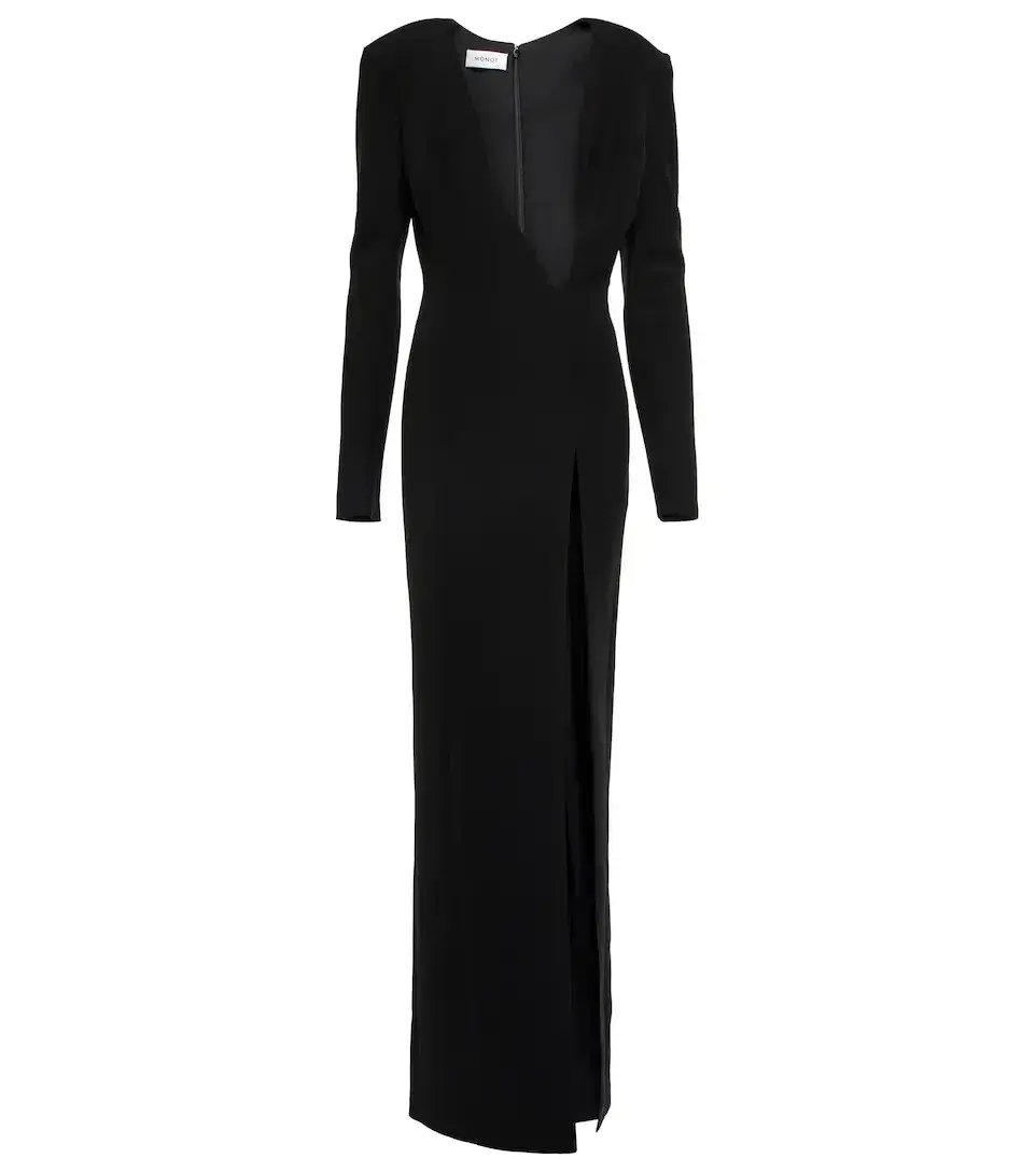 Monot Asymmetric Cut-out Gown Black Size 8 photo 3