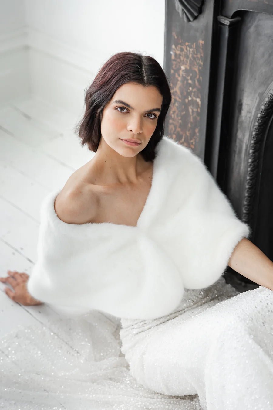 UNREAL FUR YASMIN WRAP - BLANC photo 3