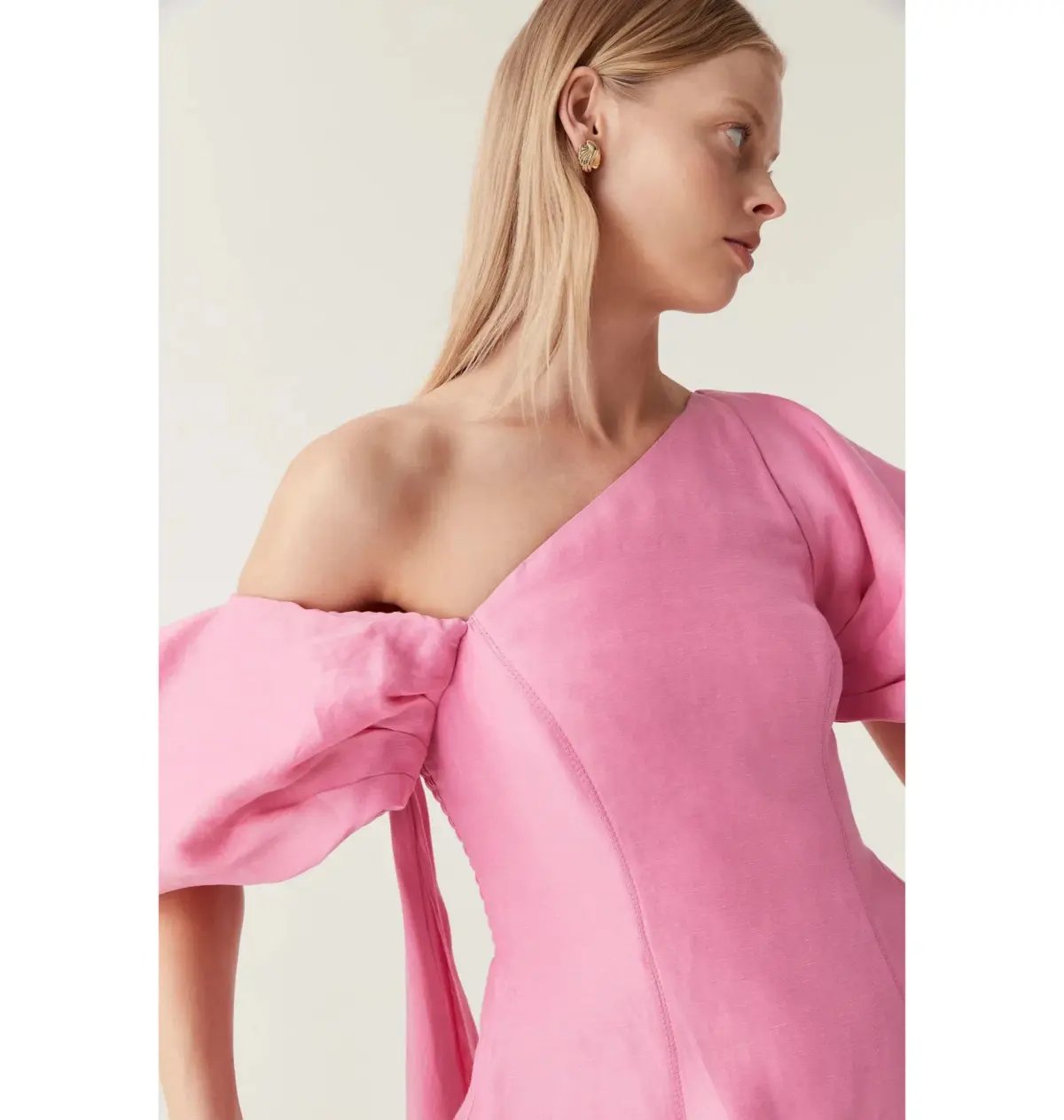 Aje Arista Tulip Sleeve Midi Dress Cerise Pink Size AU 14 photo 2