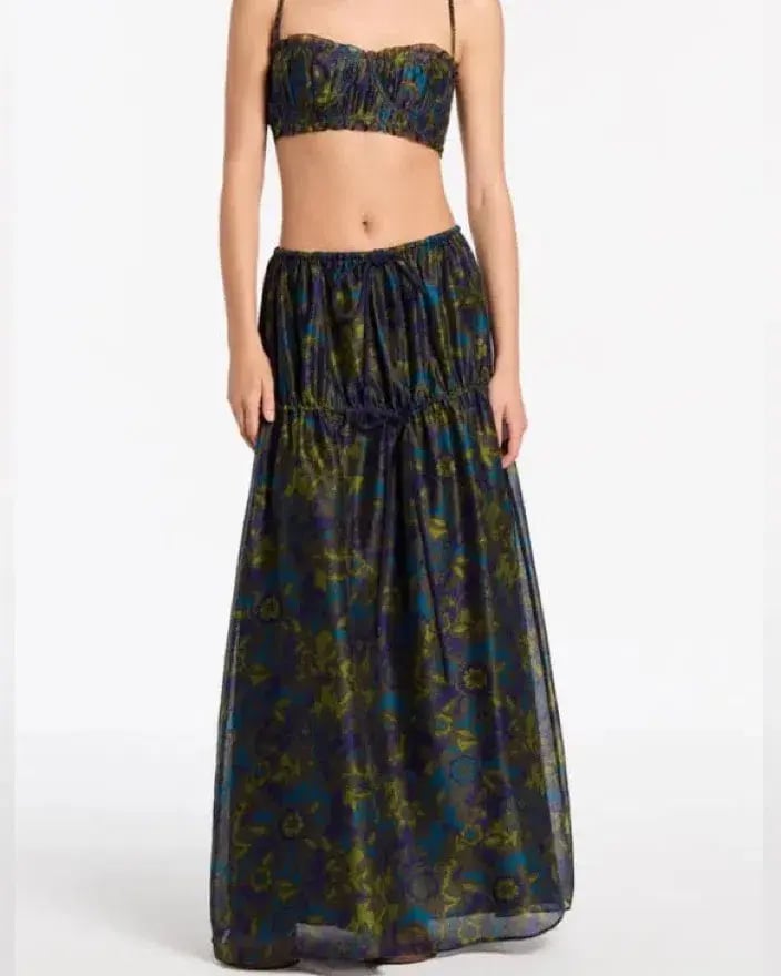 Sir the Label Valerie Ruched Multi Floral Top & Skirt Set size 2 photo 2