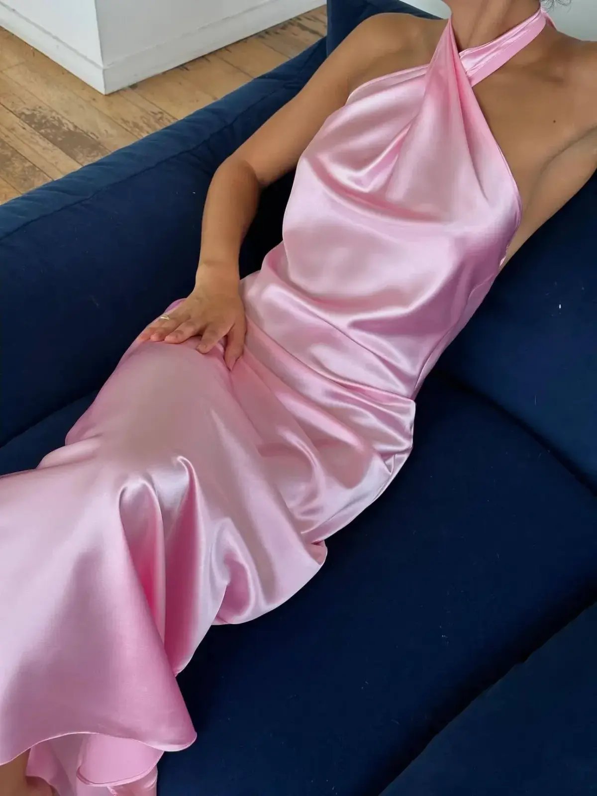 YLD Design Crossover Maxi Dress Light Pink Size S / AU 8 photo 2