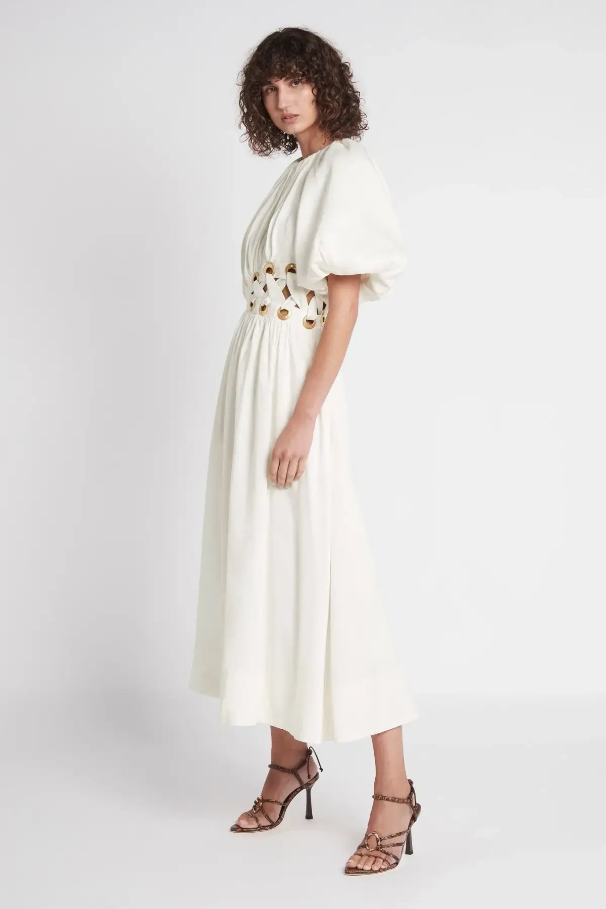 Aje Virtuous Asymmetric Midi Dress White Size 10 photo 2