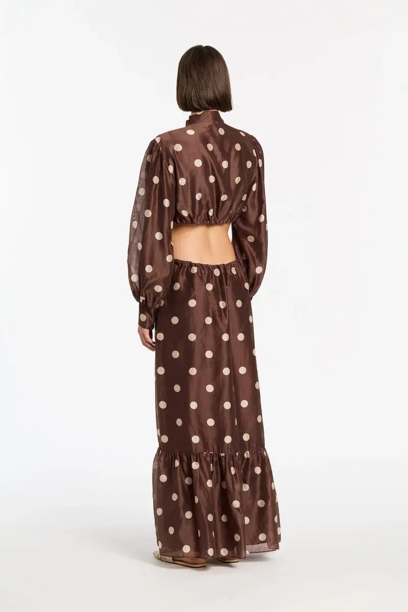 Sir The Label Vivi Long Sleeve Cut Out Maxi Dress Brown Size 0 / AU 6 photo 2