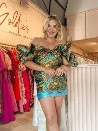 Alemais Sofie Off Shoulder Mini Dress Multi Floral Size AU 10 photo 6