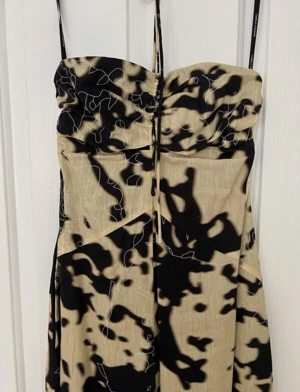 Camilla & Marc Kairi Midi Dress in Black Print Size 8 photo 5