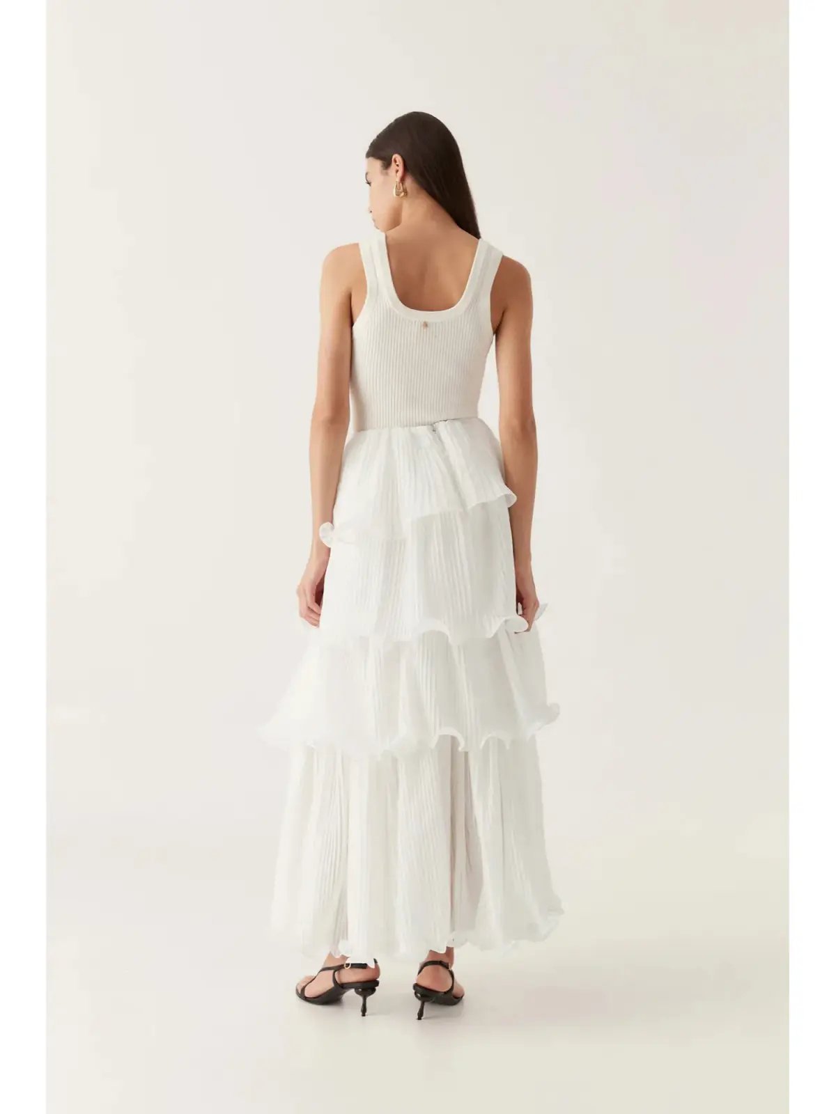 Aje Cosmos Tiered Maxi Skirt In White Size AU 8 photo 2