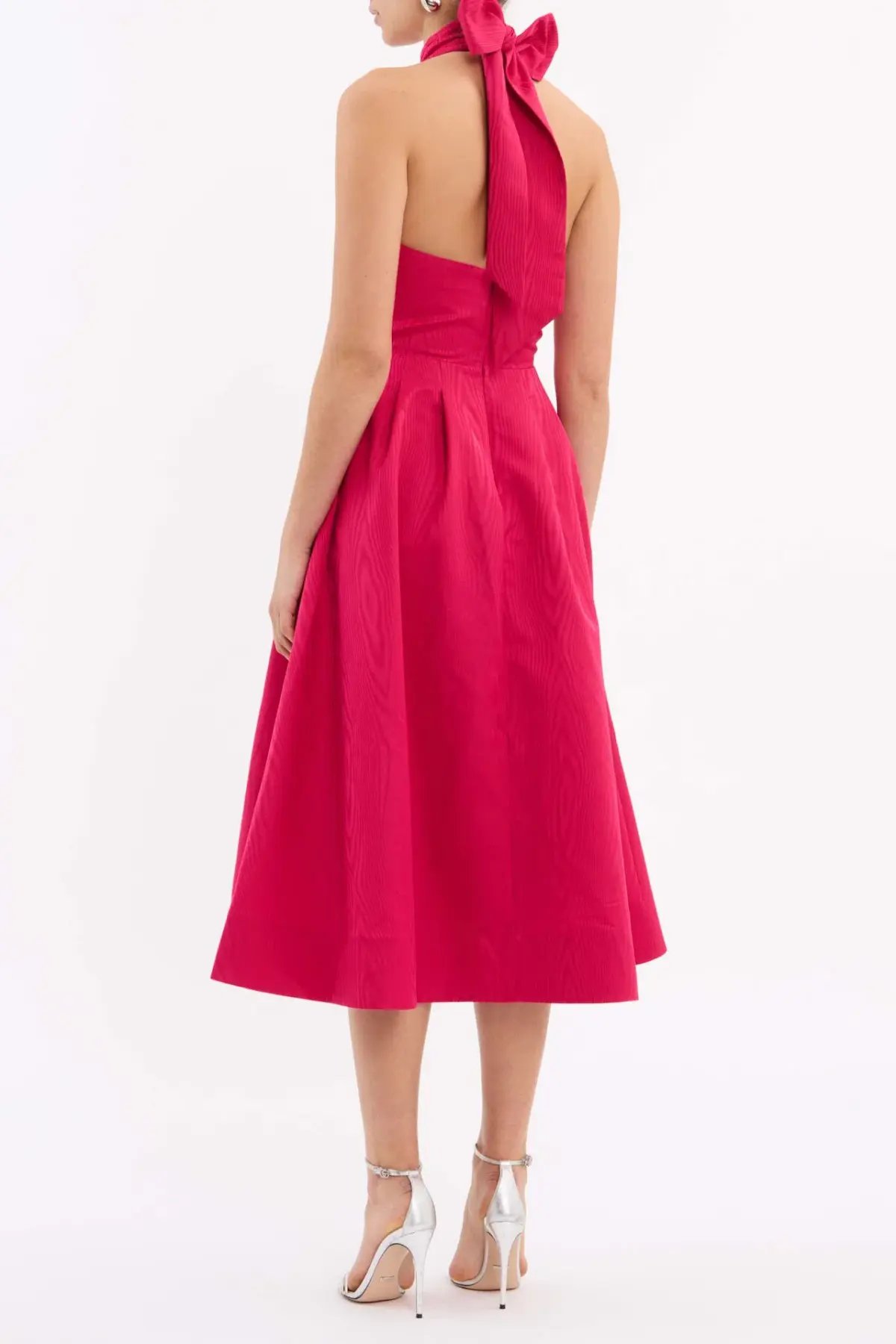 Rebecca Vallance Tahlia Halterneck Midi Dress Pink Size 8 photo 3