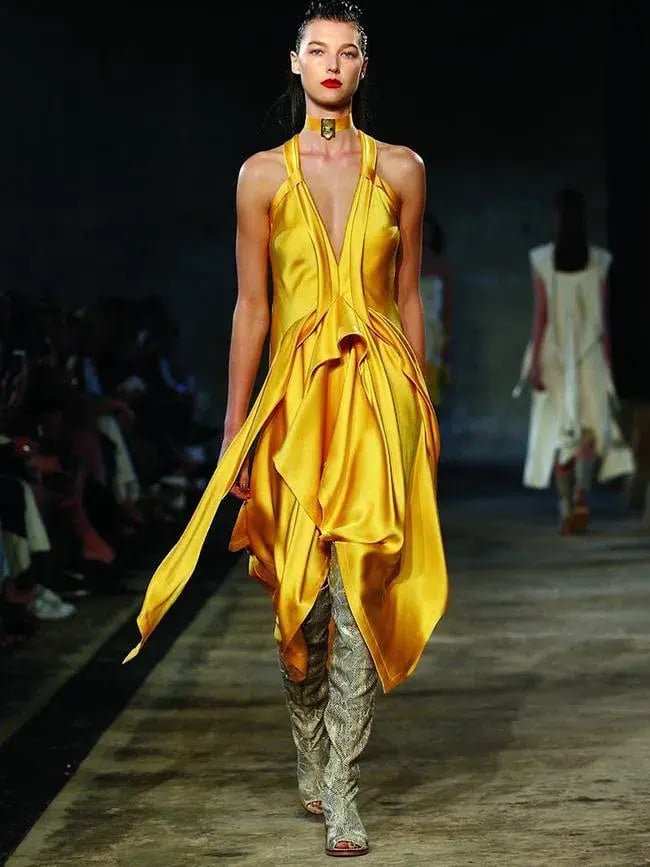 KITX Fluid Drape Dress In Marigold Size 6 photo 4