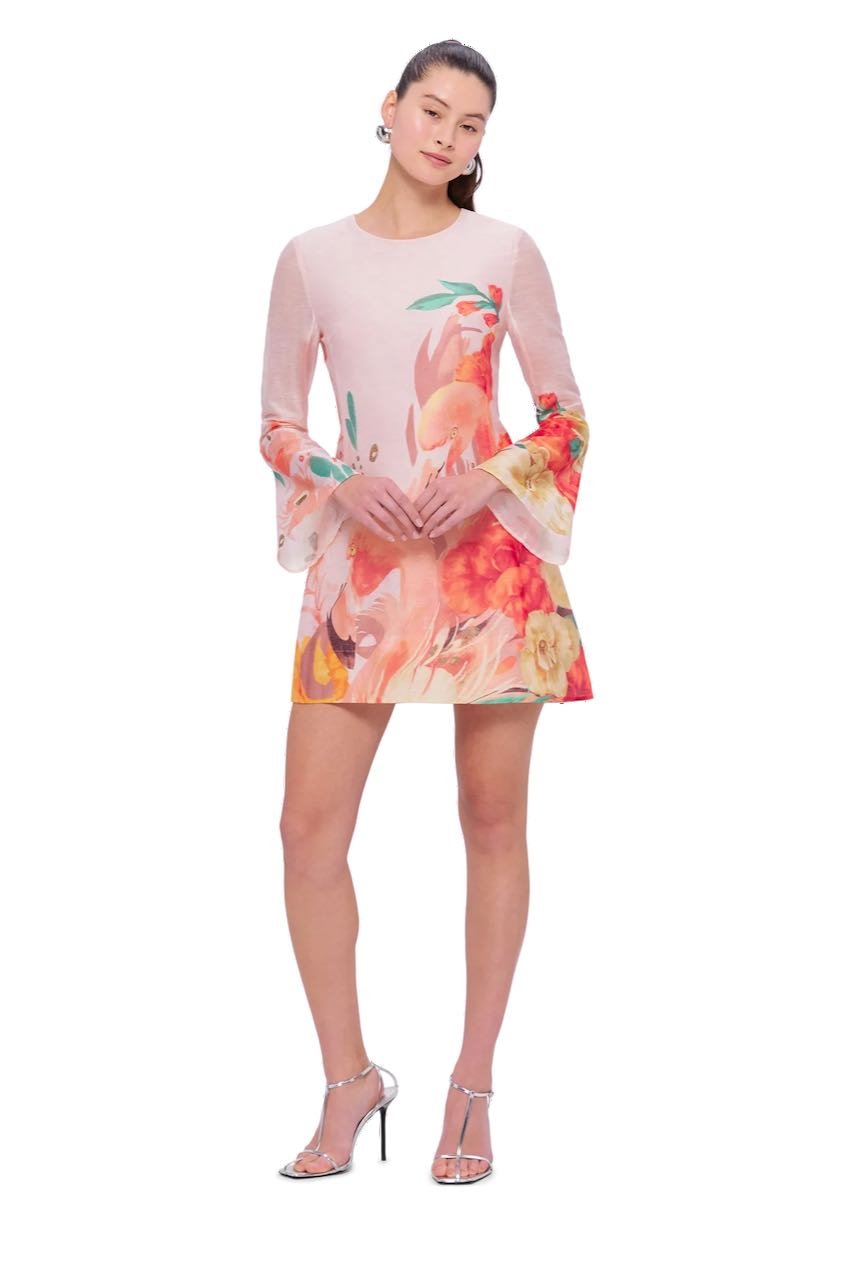 LEO LIN SUZANNE BELL SLEEVE MINI DRESS - EUPHORIA PRINT photo 5