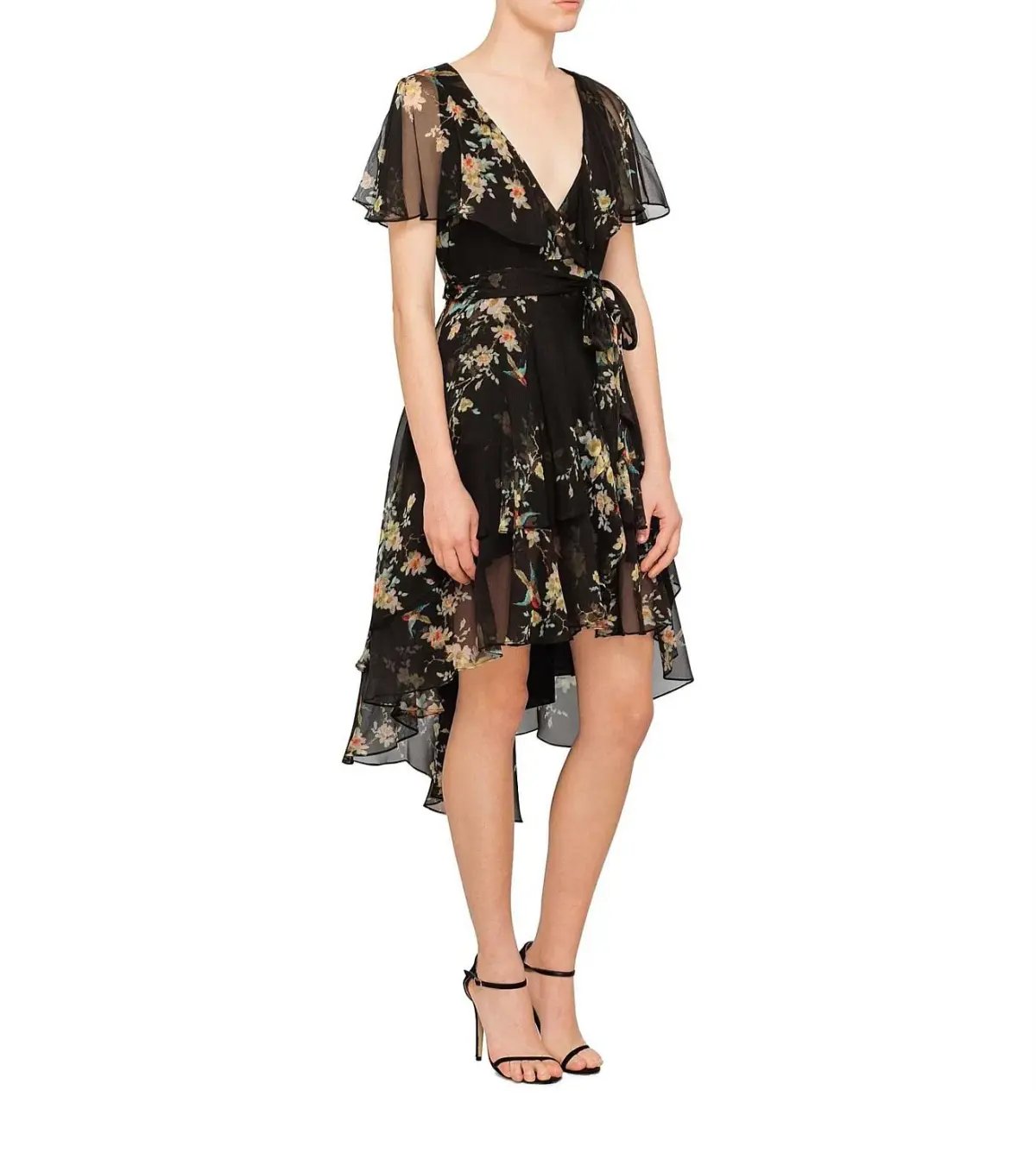 Zimmermann Maples Wrap Dress Black Bird Floral Size 0/AU 8 photo 3
