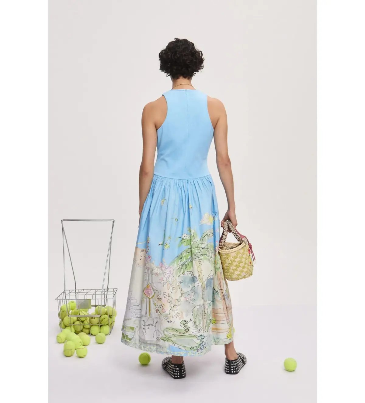 Alemais Anouk Tank Midi Dress Print Size AU  8 photo 5