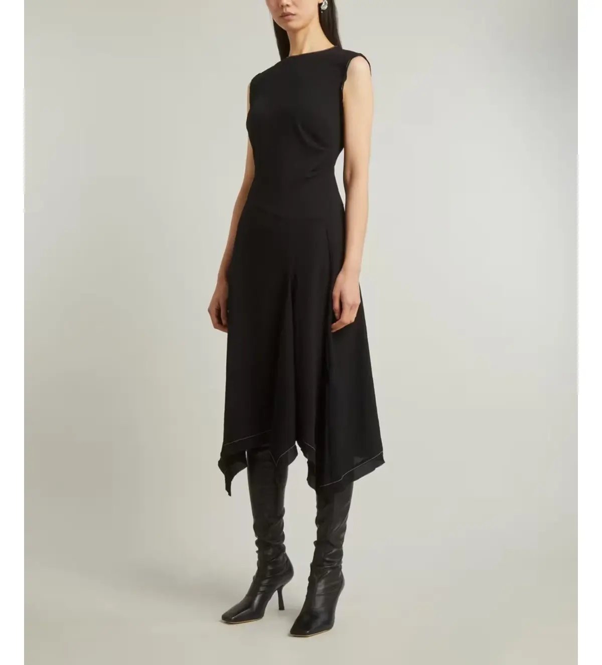 Acne Studios  Draped Midi Dress Black Size 10 photo 2