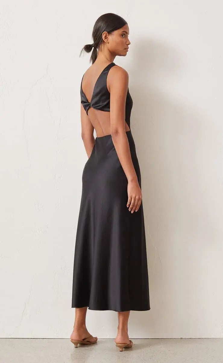 Bec & Bridge Seraphine Cut Out Midi Dress Black Size 10 photo 2