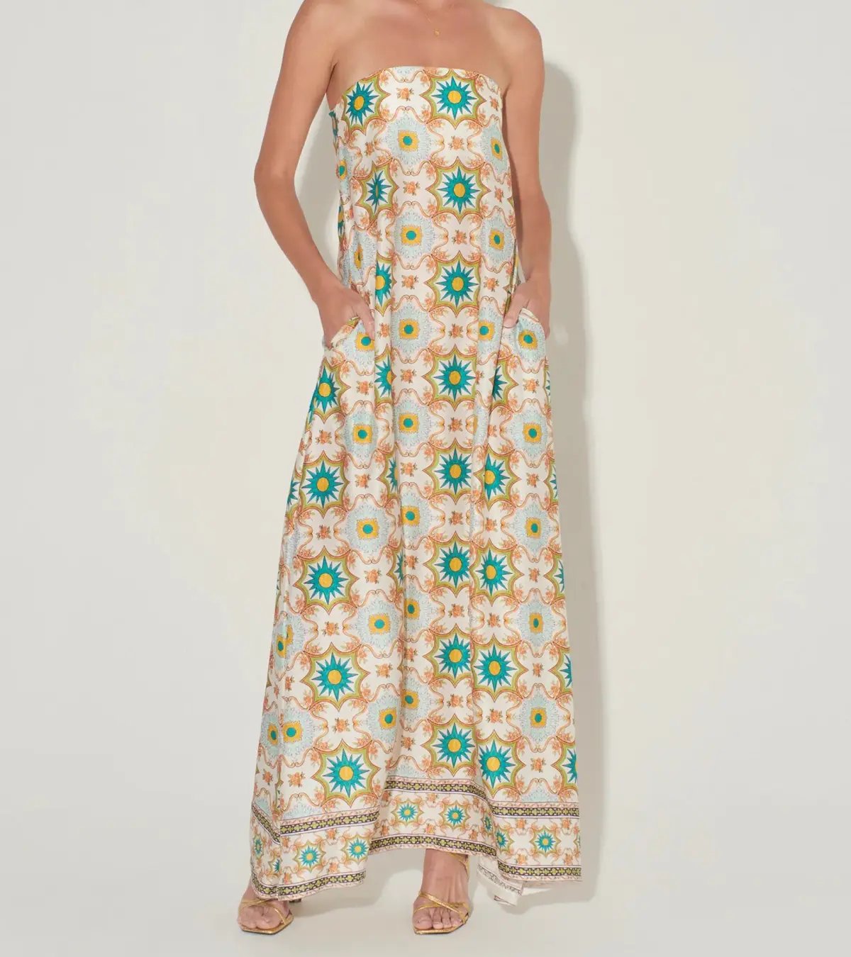 Hansen & Gretel Ikaria Maxi Dress Mosaic Print Size XS / AU 6 photo 3