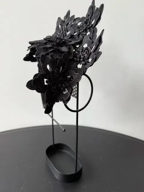 Olga Berg Lace Fascinator Black One Size photo 2