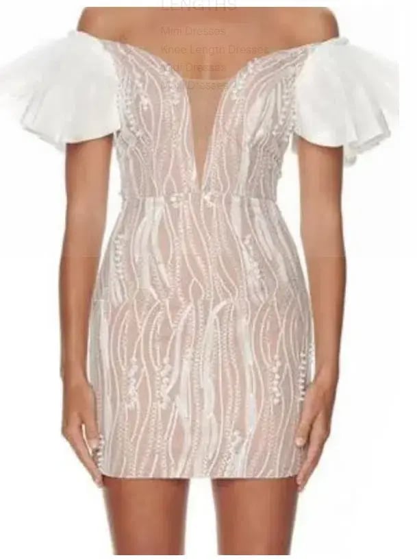 Eliya The Label Trinity Mini Dress Nude/White Size M / Au 10 photo 2