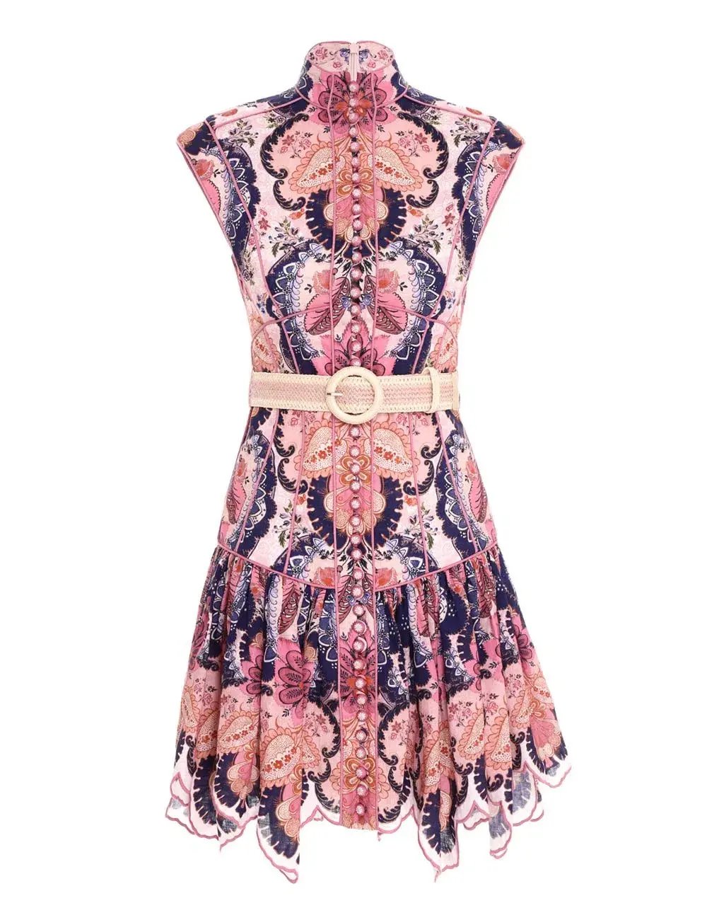 Zimmermann Laurel Flared Mini Dress Floral Size 3 / AU 14 photo 3