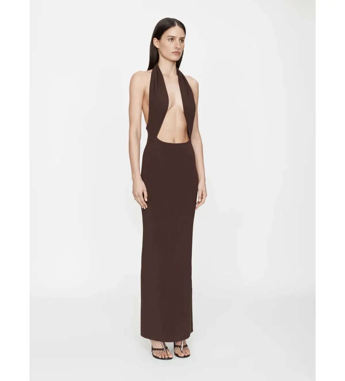 Christopher Esber Slope Knit Halter Dress in Espresso Size L / AU 12 photo 2