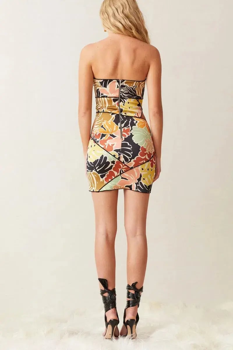Bec & Bridge Babelini Mini Dress Multi Print Size 8 photo 2