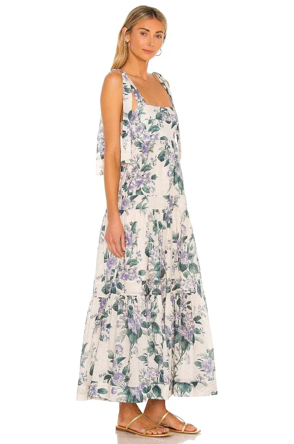 Zimmermann Cassia Tie Shoulder Dress Print Size 6 photo 2