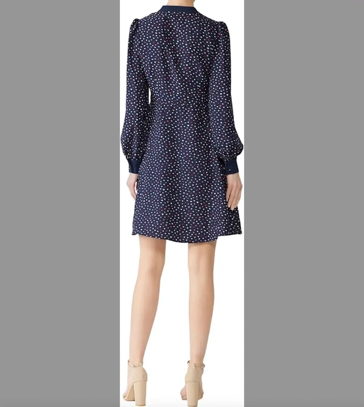 Kate Spade New York Lips Crepe Long Sleeve Mini Dress in Navy Blue Size 6 photo 3