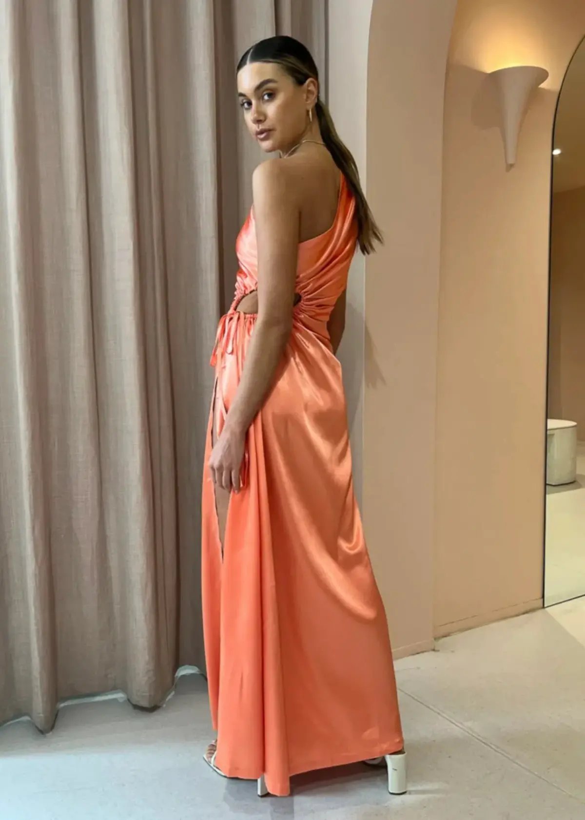 Sonya Moda Nour Peach Maxi Dress Peach Size 12 photo 4