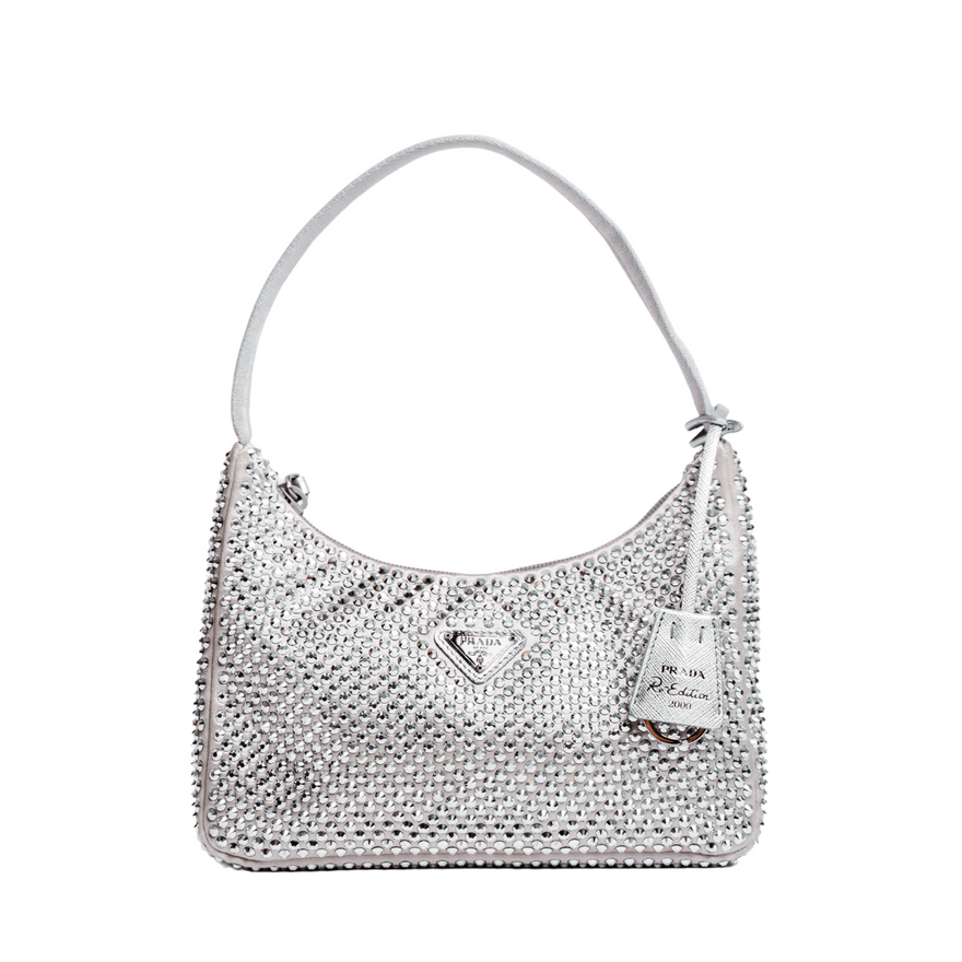 Prada Silver Satin Crystal Mini Bag photo 4