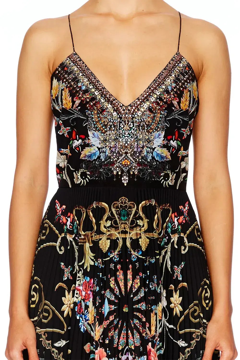Camilla Dancing in the Dark Pleated Slip Dress Print Size 12 photo 2