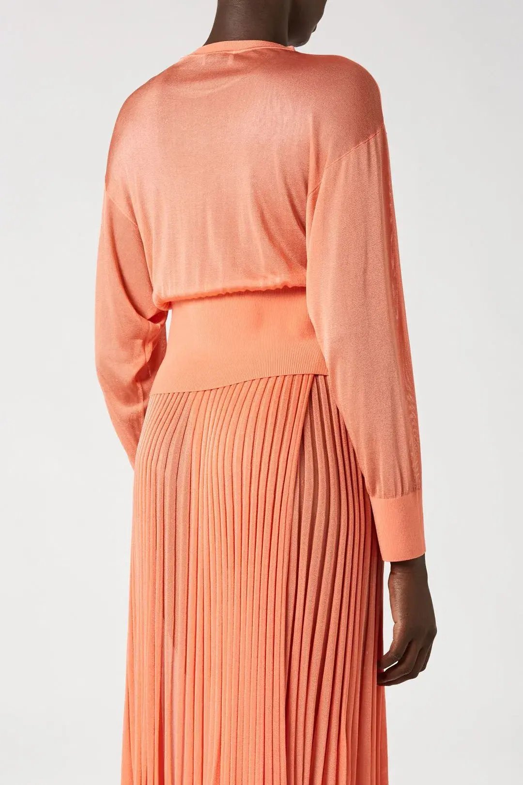 Scanlan Theodore Gloss Knit Sweater and Pleated Skirt Set Orange Size 6 photo 2