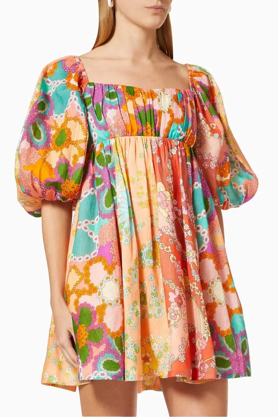 Zimmermann Lola Panelled Mini Dress Floral Size 1 / Au 10 photo 4