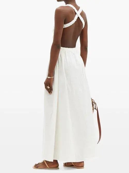 Sir the Label Alena Linen Maxi Dress White Size 8 photo 3